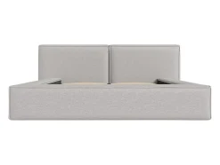 Vente-unique Lit coffre 140 x 190 cm - Tissu - Gris clair + Matelas - TIMANO