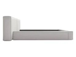 Vente-unique Lit coffre 140 x 190 cm - Tissu - Gris clair + Matelas - TIMANO