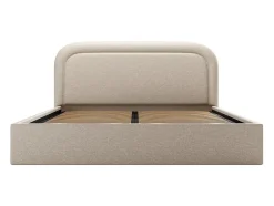 Vente-unique Lit coffre 140 x 190 cm - Tissu chiné - Beige - FIREZA II Online