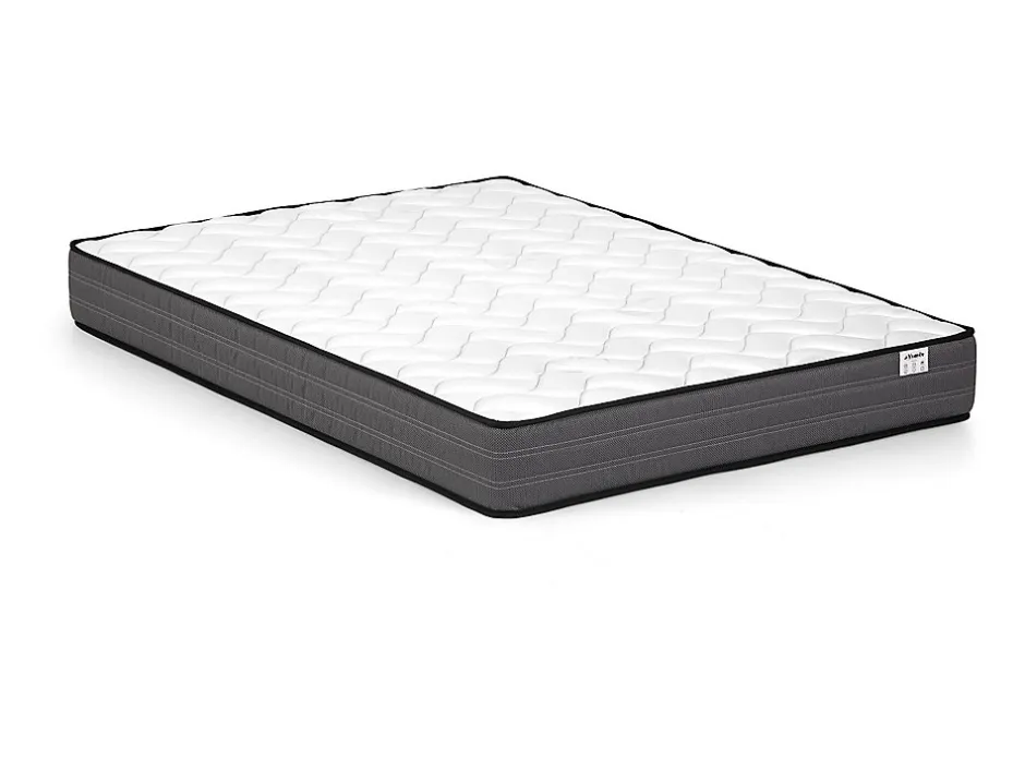 Vente-unique Lit coffre 160 x 200 cm - Tissu - Gris clair + Matelas - VANARI