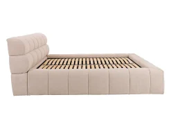 Vente-unique Lit coffre 160 x 200 cm - Tissu - Beige + Matelas - FORVIK II