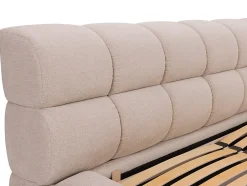 Vente-unique Lit coffre 160 x 200 cm - Tissu - Beige + Matelas - FORVIK II