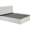 Vente-unique Lit coffre 180 x 200 cm - Tissu bouclette - Blanc + Matelas - MAZIRI Clearance