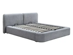 Vente-unique Lit coffre 140 x 190 cm - Tissu - Gris - JUDALO de Maison Céphy