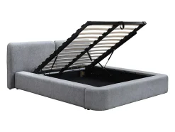 Vente-unique Lit coffre 140 x 190 cm - Tissu - Gris - JUDALO de Maison Céphy
