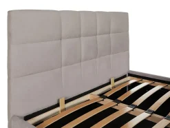 Vente-unique Lit coffre 160 x 200 cm - Tissu - Beige + Matelas - ELIAVA
