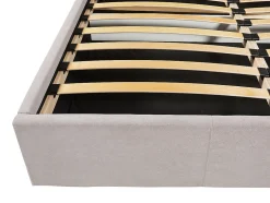 Vente-unique Lit coffre 160 x 200 cm - Tissu - Beige + Matelas - ELIAVA