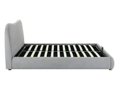 Vente-unique Lit coffre 180 x 200 cm - Tissu - Gris clair + Matelas - VANARI