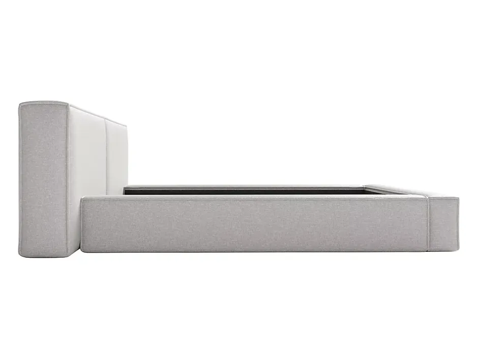 Vente-unique Lit coffre 140 x 190 cm - Tissu - Gris clair - TIMANO Sale