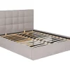 Vente-unique Lit coffre 180 x 200 cm - Tissu - Beige - ELIAVA