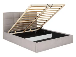 Vente-unique Lit coffre 180 x 200 cm - Tissu - Beige - ELIAVA
