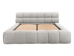 Vente-unique Lit coffre 180 x 200 cm - Tissu - Gris clair + Matelas - FORVIK Online