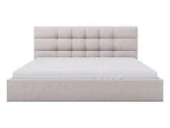 Vente-unique Lit coffre 200 x 200 cm - Tissu - Beige - ELIAVA Discount