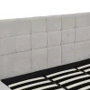 Vente-unique Lit coffre 180 x 200 cm - Tissu - Gris - HOPEYA Online