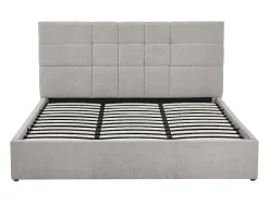 Vente-unique Lit coffre 180 x 200 cm - Tissu - Gris - HOPEYA Online