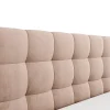 Vente-unique Lit coffre 200 x 200 cm - Velours - Beige - MIRDAL Outlet
