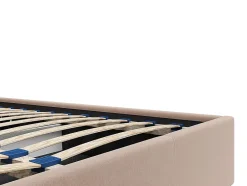 Vente-unique Lit coffre 200 x 200 cm - Velours - Beige - MIRDAL Outlet