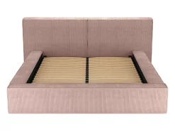 Vente-unique Lit coffre 180 x 200 cm - Velours côtelé - Rose - TIMANO New