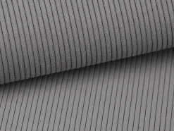 Vente-unique Lit coffre 160 x 200 cm avec tête de lit coutures verticales - Velours côtelé - Gris + Matelas - SARAH
