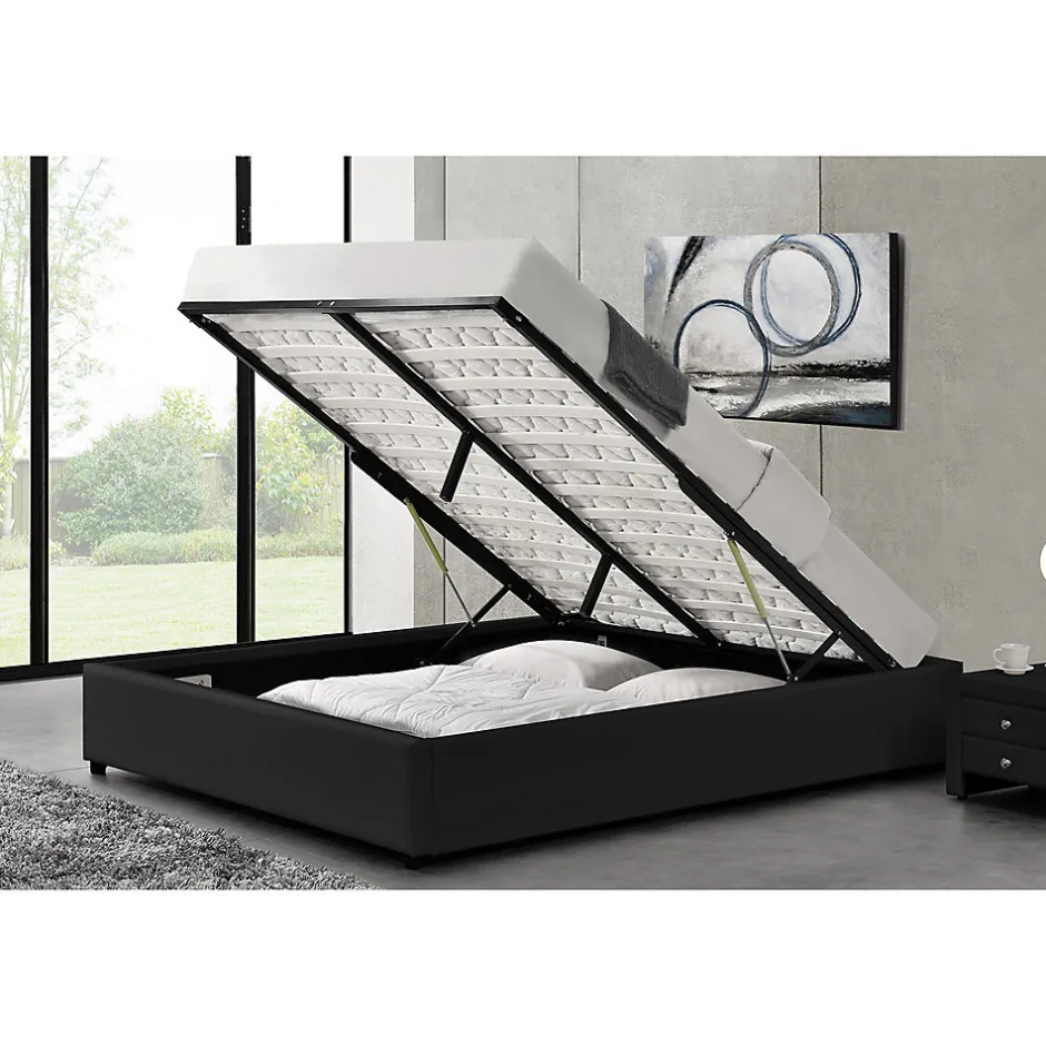 Concept Usine Lit coffre 140 x 190 cm noir - KENNINGTON