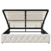 Generique lit coffre 160 x 200,lit double 160 x 200 avec sommier,Tête de lit avec chargement USB et lumières LED réglables,velours,Beige Hot