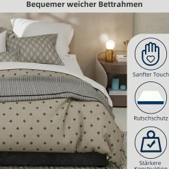 Okwish Lit Coffre Ado 140x200 cm - Lit Double Avec Vérins Hydrauliques, Bas et Moderne, Sans Tête de Lit, Sans Matelas, Velours Gris