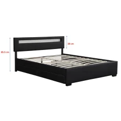 Concept Usine Lit coffre avec LED 160 x 200 cm blanc - ENFIELD