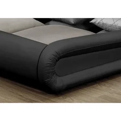 Concept Usine Lit coffre avec LED 140 x 190 cm noir - PORTLAND