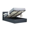 Meublorama Lit coffre avec sommier CANEL 160x200 en simili cuir, coloris noir Sale