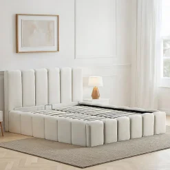 Bellecour Lit coffre beige Madeleine 180x200 cm