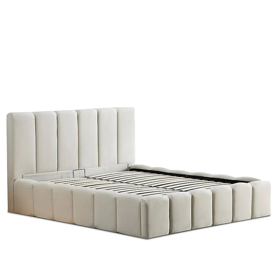 Bellecour Lit coffre beige Madeleine 180x200 cm