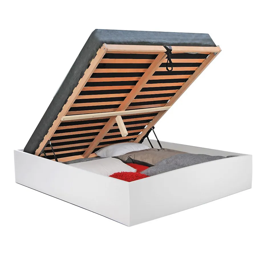 Weber Industries Lit coffre BILBAO 140x190 cm + sommier / blanc