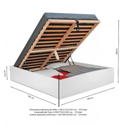 Weber Industries Lit coffre BILBAO 140x190 cm + sommier / blanc