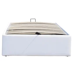 King Of Dreams Lit coffre blanc - 100x200 cm - 12 lattes - montage rapide - revetement facile d'entretien - - style moderne
