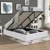 King Of Dreams Lit coffre blanc Loris - 140x190 cm - avec pieds - matelas 2x12 lattes - facile entretien - confort optimal - style moderne - Online
