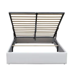 King Of Dreams Lit coffre blanc 120x190 cm - 12 lattes - montage rapide - confort optimal - usage quotidien - Outlet