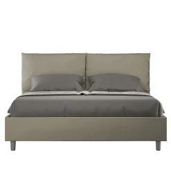 Ityhome Lit coffre capitonné Antea 160x210 simili cuir cappuccino New
