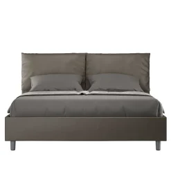 Ityhome Lit coffre capitonné Antea 160x210 simili cuir cappuccino New