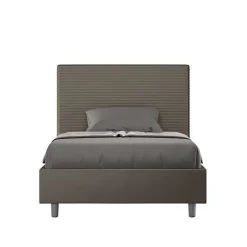 Ityhome Lit coffre capitonné Focus simili cuir cappuccino 140x190
