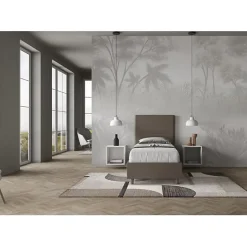 Ityhome Lit coffre capitonné Focus simili cuir cappuccino 80x190