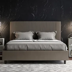 Ityhome Lit coffre capitonné 160x200 Goya cappuccino simili cuir