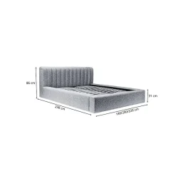 Meublorama Lit coffre CERVIN Velours doux Sauge Nocturne 180x200 cm Sommier relevable Design élégant Outlet