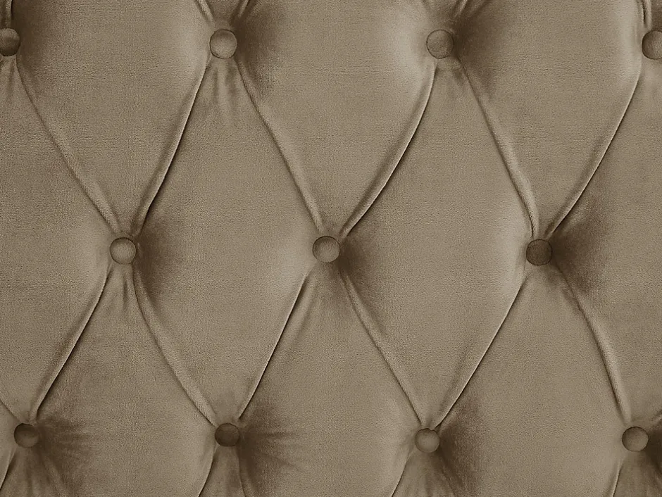 Vente-unique Lit coffre chesterfield 160 x 200 cm - Velours - Taupe + Matelas - DULENI Clearance
