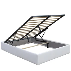 King Of Dreams Lit coffre dehoussable blanc - 120x200 cm - montage rapide - 12 lattes - - espace de rangement - tendance et pratique