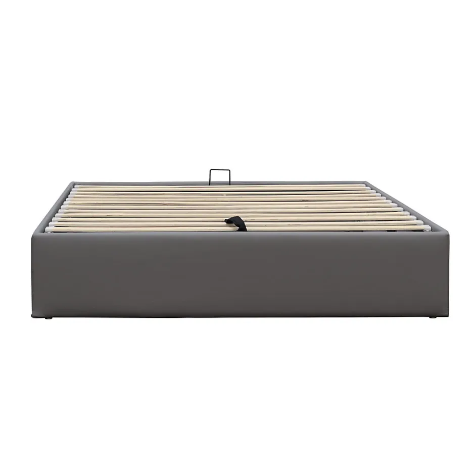 Nuits D'Or Lit coffre dehoussable 180x200 cm gris - montage rapide - entretien facile - confort optimal - - style moderne