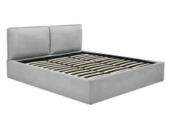 Vente-unique Lit coffre déhoussable 180 x 200 cm - Tissu - Gris clair + Matelas - TENESE Sale
