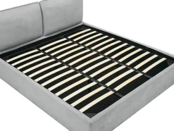 Vente-unique Lit coffre déhoussable 180 x 200 cm - Tissu - Gris clair + Matelas - TENESE Sale