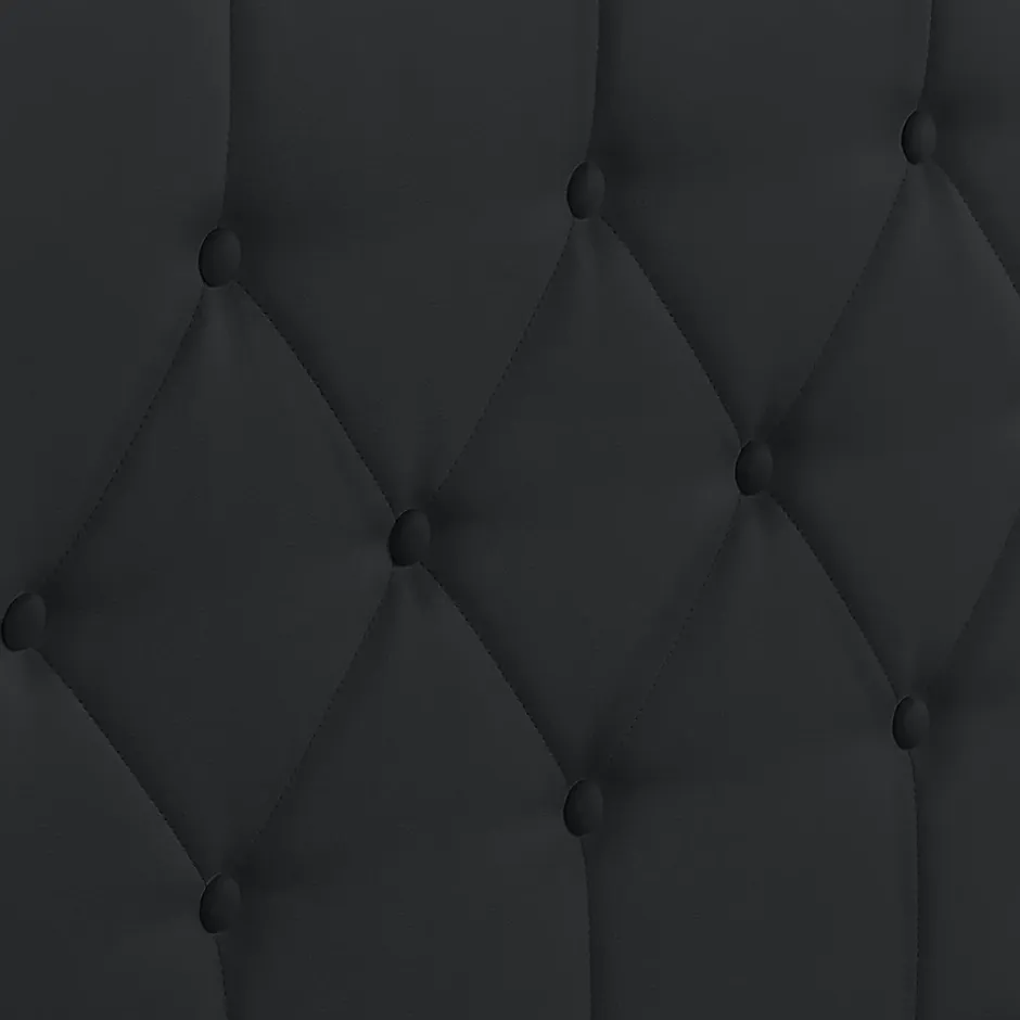 IDMarket Lit coffre double AUSTIN avec tête de lit et sommier 140 x 190 cm PVC noir Discount