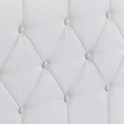IDMarket Lit coffre double AUSTIN avec tête de lit et sommier 140 x 190 cm PVC blanc