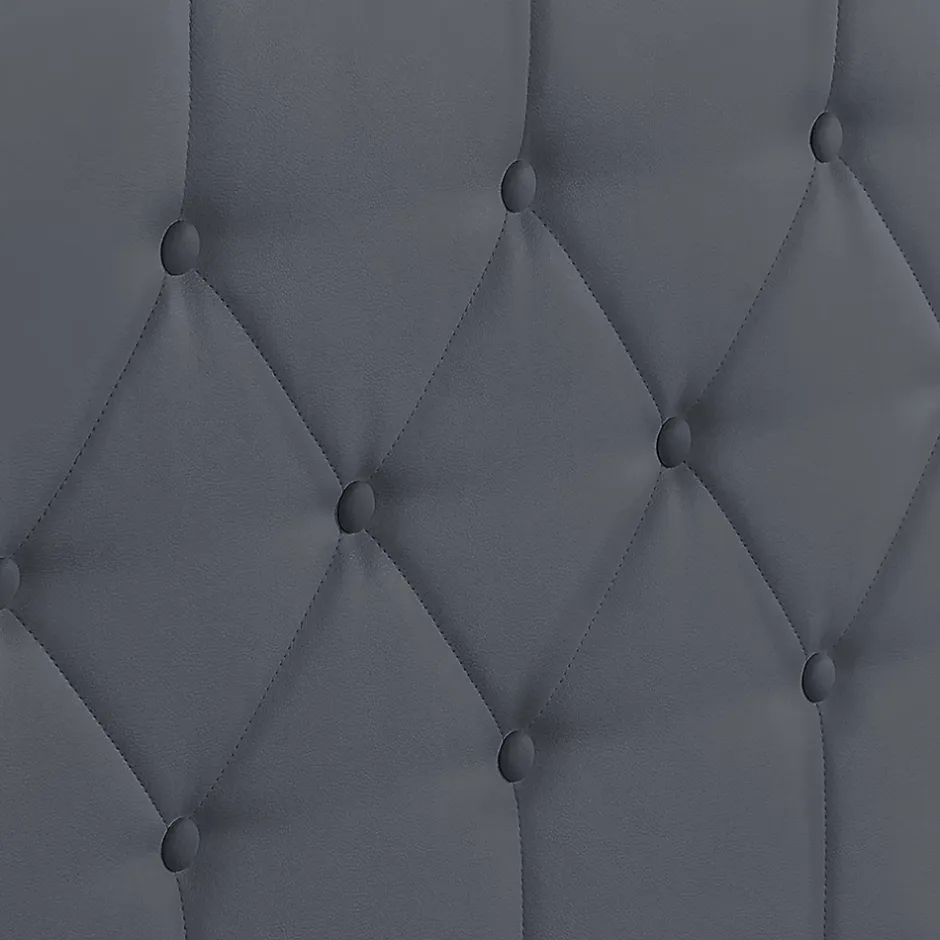 IDMarket Lit coffre double AUSTIN avec tête de lit et sommier 160 x 200 cm PVC gris Outlet